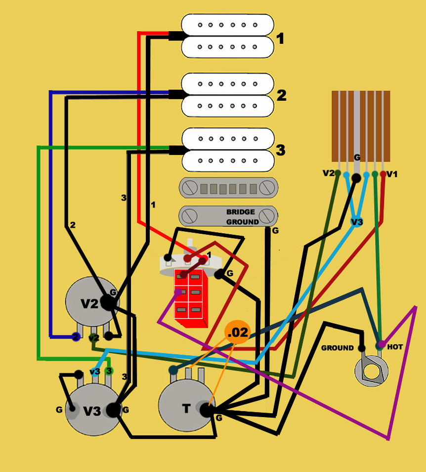 Electric Guitar Wiring Diagram Three Pickup from www.snotboards.com